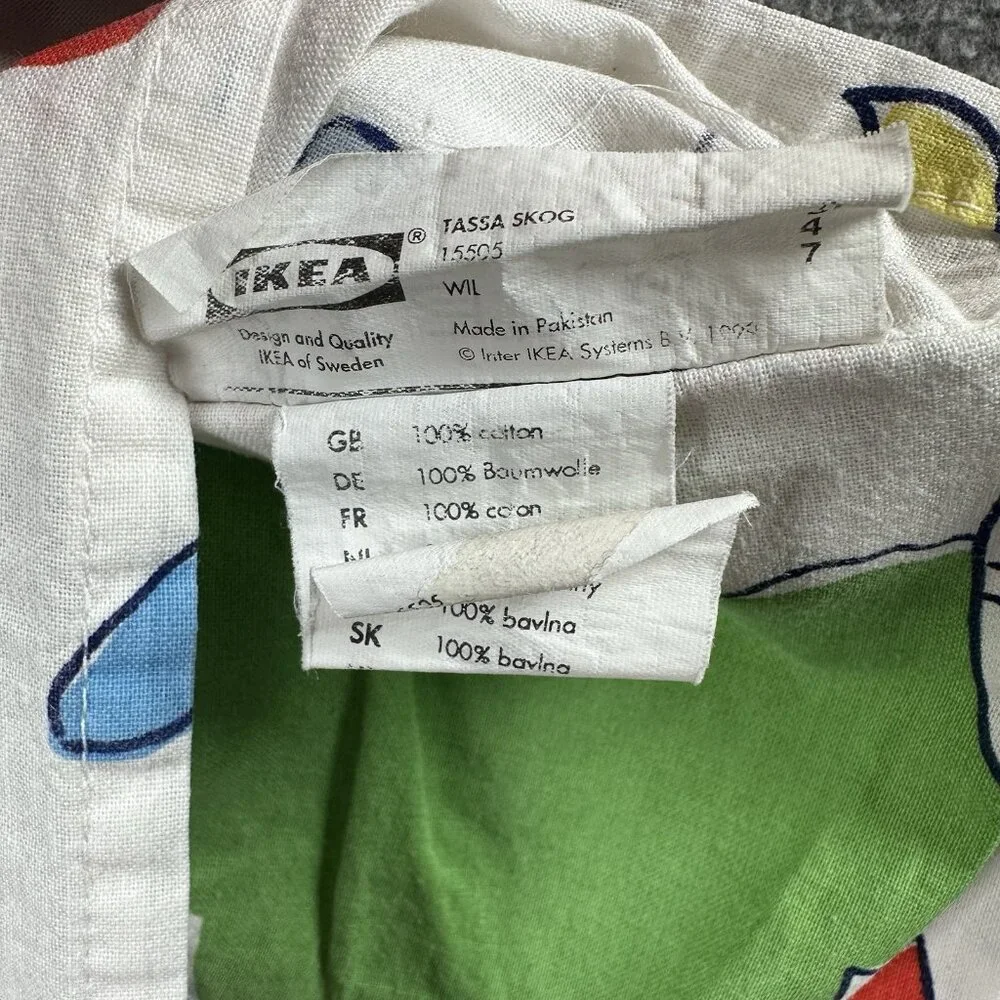 Vintage IKEA Kids Pillowcase TASSA SKOG Animal Forest Print Cotton